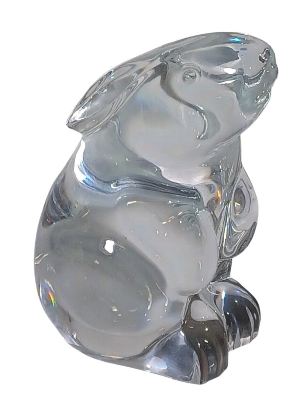 BACCARAT Crystal Bunny RABBIT Glass Paperweight Clear Figurine Made In  France